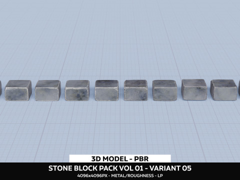 Stone Block Pack Vol 01 - Variant 05 3Dモデル