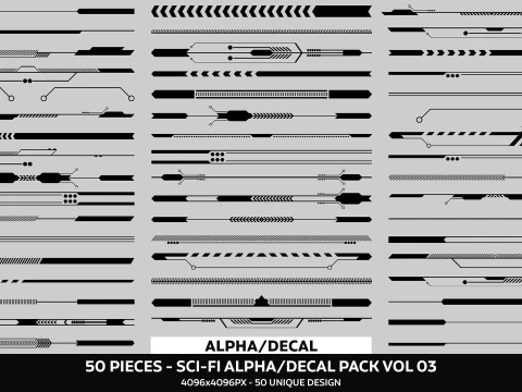 50 SF アルファ デカール パック Vol 03 CG テクスチャ