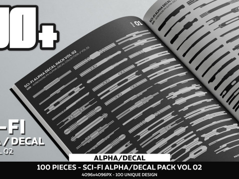 100 - Sci-Fi Alpha Decal Pack Vol 02 CG टेक्स्चर्स
