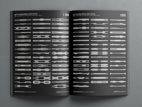100 - Sci-Fi Alpha Decal Pack Vol 02 CG टेक्स्चर्स