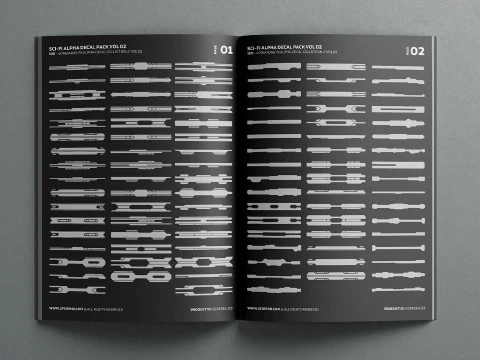 100 - Sci-Fi Alpha Decal Pack Vol 02 CG Textures