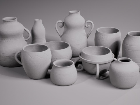 LP - PBR Pottery Pack Vol 02 3D-Modell