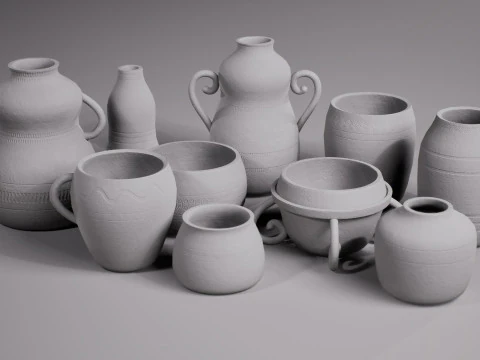 LP - PBR Pottery Pack Vol 02 3D Model