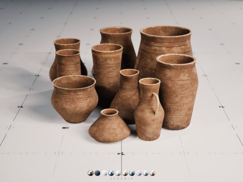 LP - PBR Pottery Pack Vol 01 3D Модель