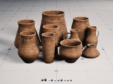 LP - PBR Pottery Pack Vol 01 3D Модель