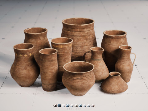 LP - PBR Pottery Pack Vol 01 3D Модель
