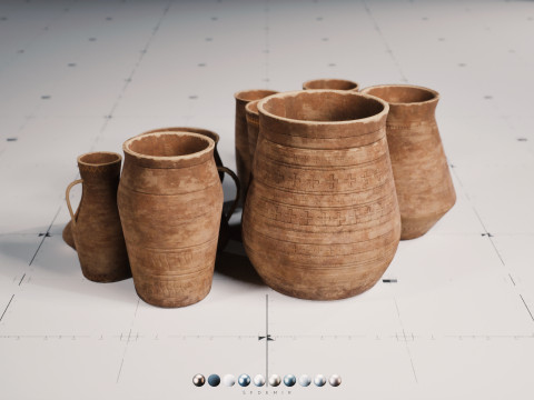 LP - PBR Pottery Pack Vol 01 3D Модель