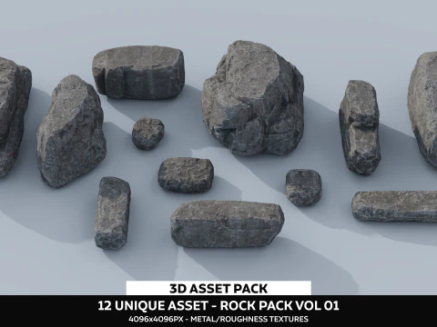 Pacchetto Rock Vol 01 Modello 3D