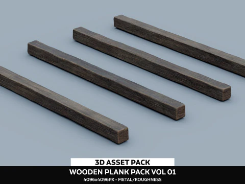 Wooden Plank Pack Vol 01 3D Model