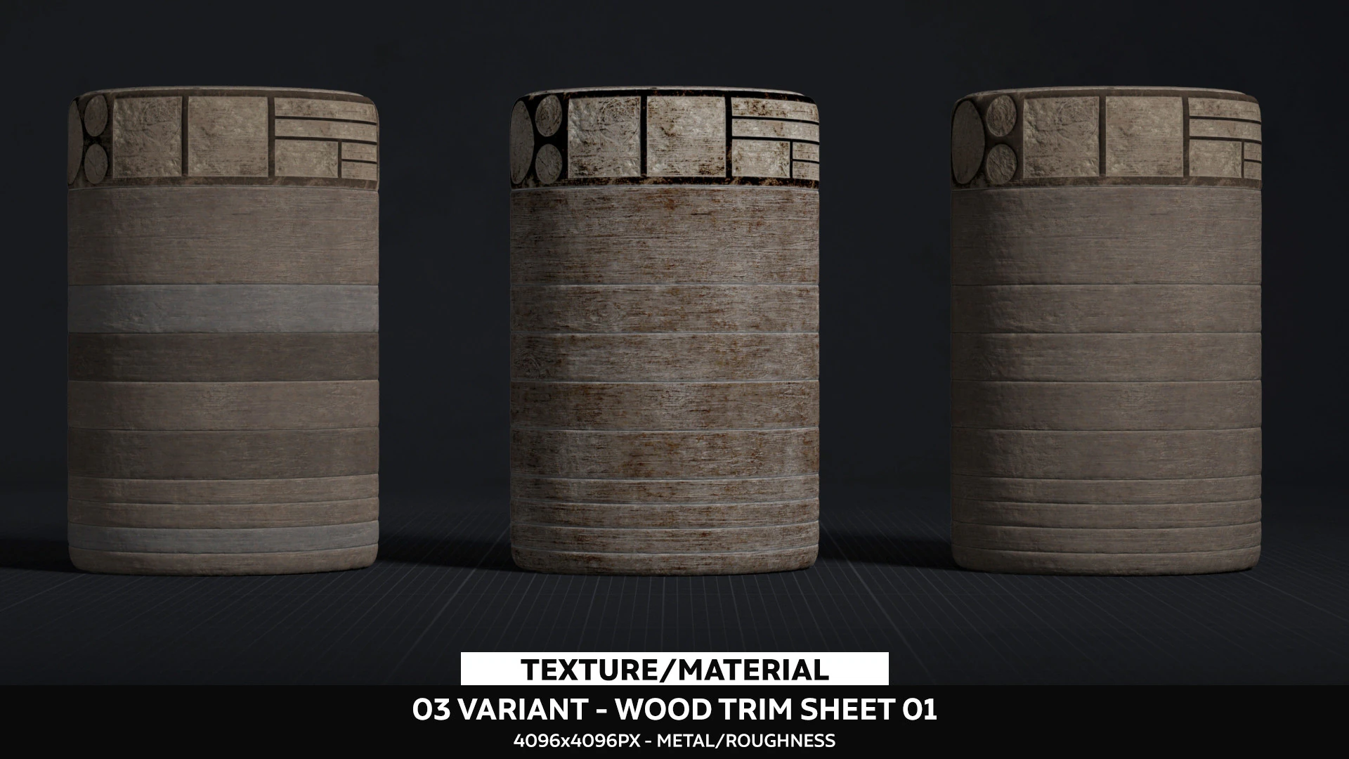 Wood Trim Sheet 01 CG Textures .c4d .max .obj .3ds .fbx .stl .blend