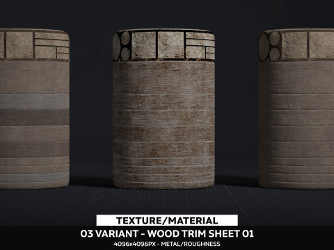 Wood Trim Sheet 01 CG Текстури