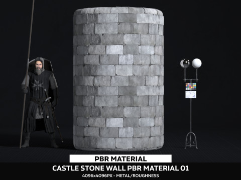 Castle Stone Wall 01 - PBR Material CG テクスチャ