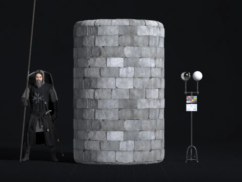 Castle Stone Wall 01 - PBR Material CG Textures