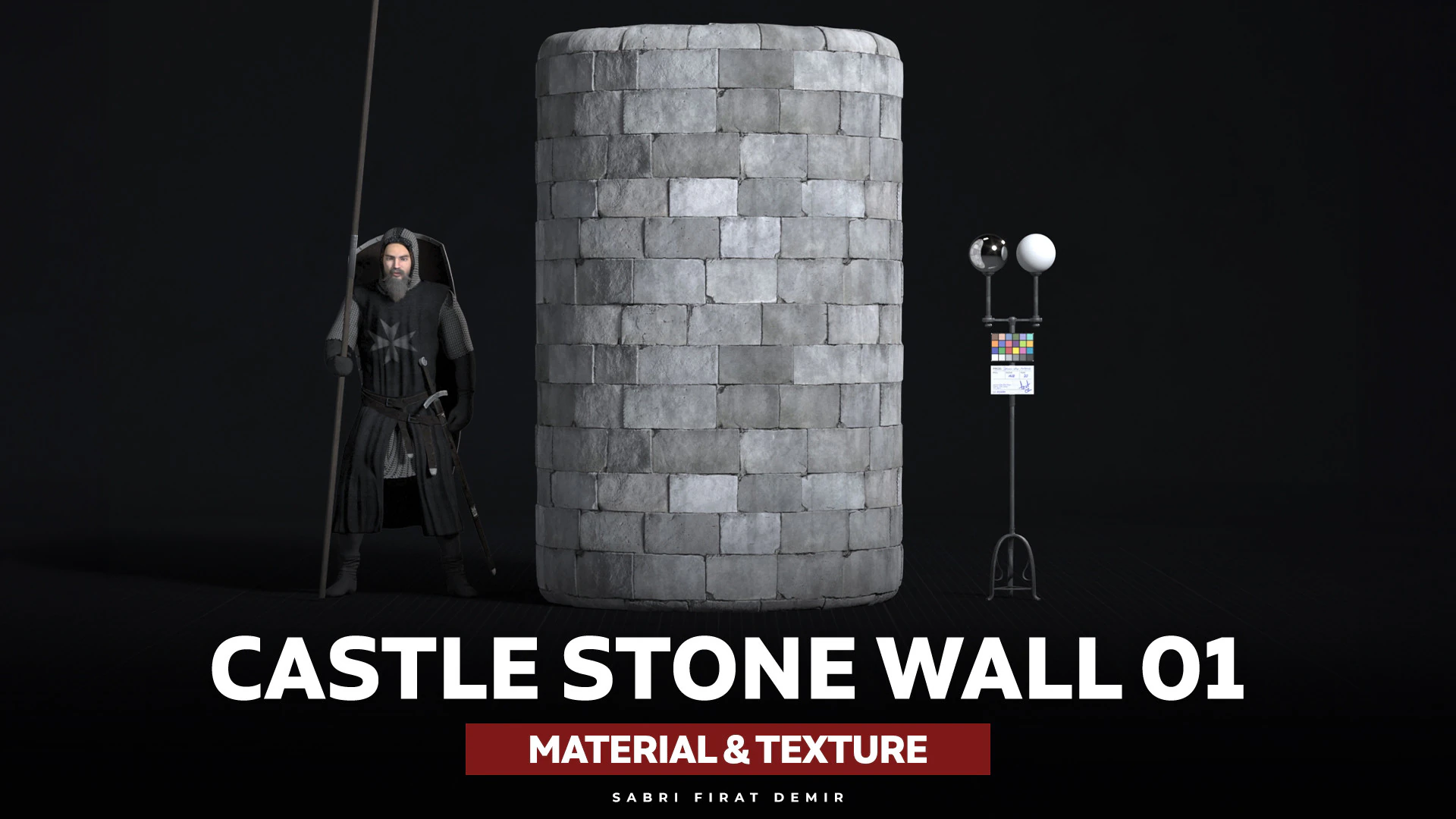 Castle Stone Wall 01 - PBR Material CG Textures .c4d .max .obj .3ds .fbx .stl .blend