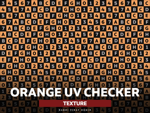 Orange and Black Checker Map - High-Quality Texture Model Pack For UV Planning and Showcase CG Textures