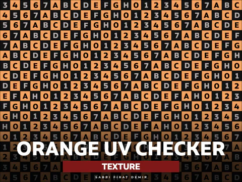 Oranje en zwart geblokte kaart - Hoogwaardig textuurmodelpakket voor UV-planning en showcase CG Texturen