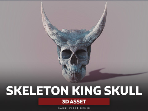 Skeleton King Skull - High-Quality 3D Asset for Base Mesh Modeling 3D Printing 3D Print Model