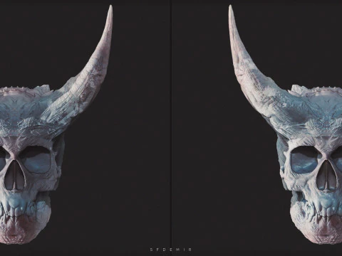 Skeleton King Skull - High-Quality 3D Asset for Base Mesh Modeling 3D Printing 3D Print Model