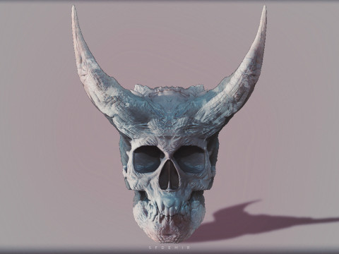 Skeleton King Skull - High-Quality 3D Asset for Base Mesh Modeling 3D Printing 3Dプリントモデル