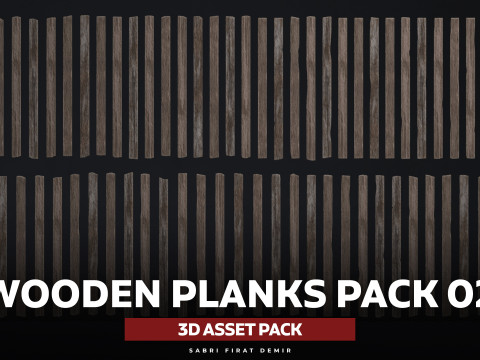 Wooden Planks Pack 02 - High-Quality Wooden Plank Meshes 3D Модель