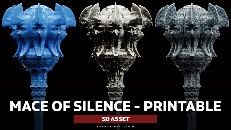 Mace of Silence - High-Quality 3D Base Mesh For 3D Printing and Digital Sculpting Model do druku 3D .c4d .max .obj .3ds .fbx .stl .blend