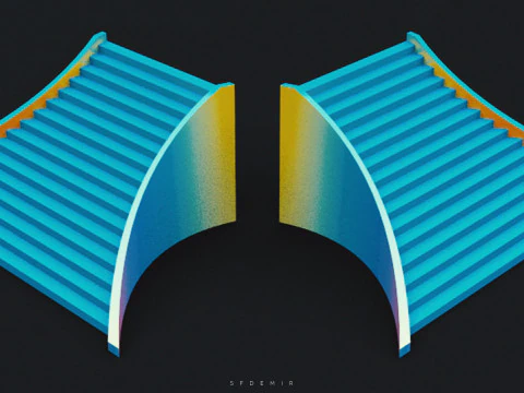 Taş Ana Merdiven 3D Varlık - &Uuml;cretsiz Y&uuml;ksek Kaliteli Mod&uuml;ler Merdiven 3D Model