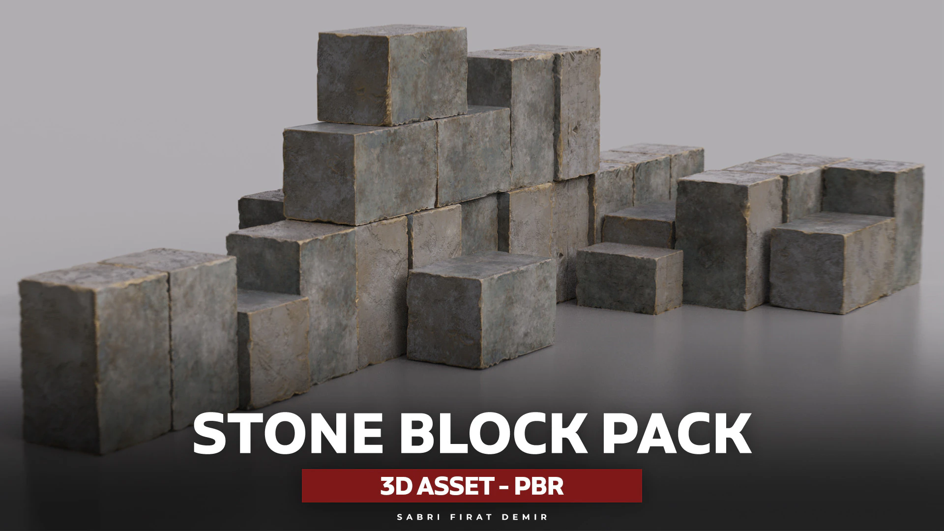 高詳細なストーン ブロック パック - ゲームと視覚化のためのモジュラー設計 3Dモデル .c4d .max .obj .3ds .fbx .stl .blend 