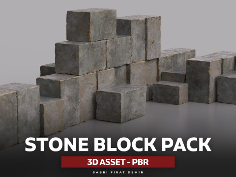 High Detailed Stone Block Pack - Modular Design for Games and Visualization Modèle 3D