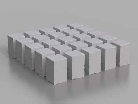 高詳細なストーン ブロック パック - ゲームと視覚化のためのモジュラー設計 3Dモデル