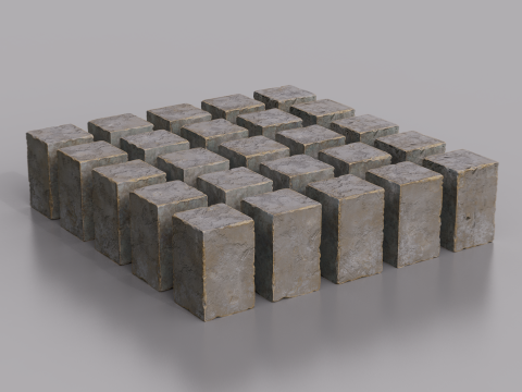 High Detailed Stone Block Pack - Modular Design for Games and Visualization 3D Model