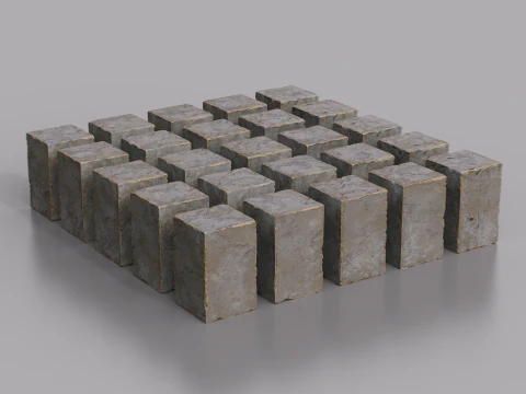 高詳細なストーン ブロック パック - ゲームと視覚化のためのモジュラー設計 3Dモデル