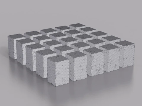 高詳細なストーン ブロック パック - ゲームと視覚化のためのモジュラー設計 3Dモデル