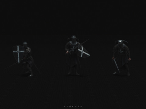 Medieval Knight Pack - High-Quality PBR For Games Films and Visualizations 3D 모델