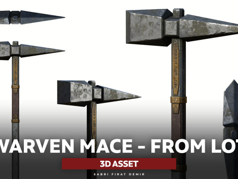 Dwarven Mace - High-Quality PBR Modèle 3D