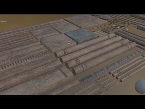 Medieval Wooden Kitbash Collection - High-Quality Modular Pack 3Dモデル