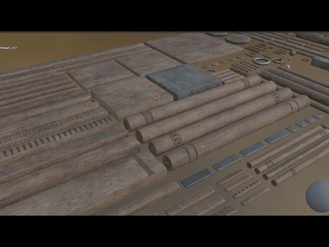 Medieval Wooden Kitbash Collection - High-Quality Modular Pack 3D Model