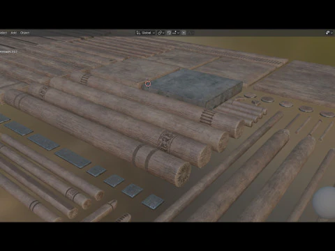 Medieval Wooden Kitbash Collection - High-Quality Modular Pack 3D Model