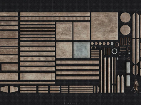 Medieval Wooden Kitbash Collection - High-Quality Modular Pack 3D Model