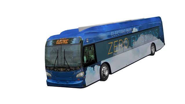 Electric bus new flyer xcelsior low poly model 3D Model .c4d .max .obj .3ds .fbx .stl .blend 