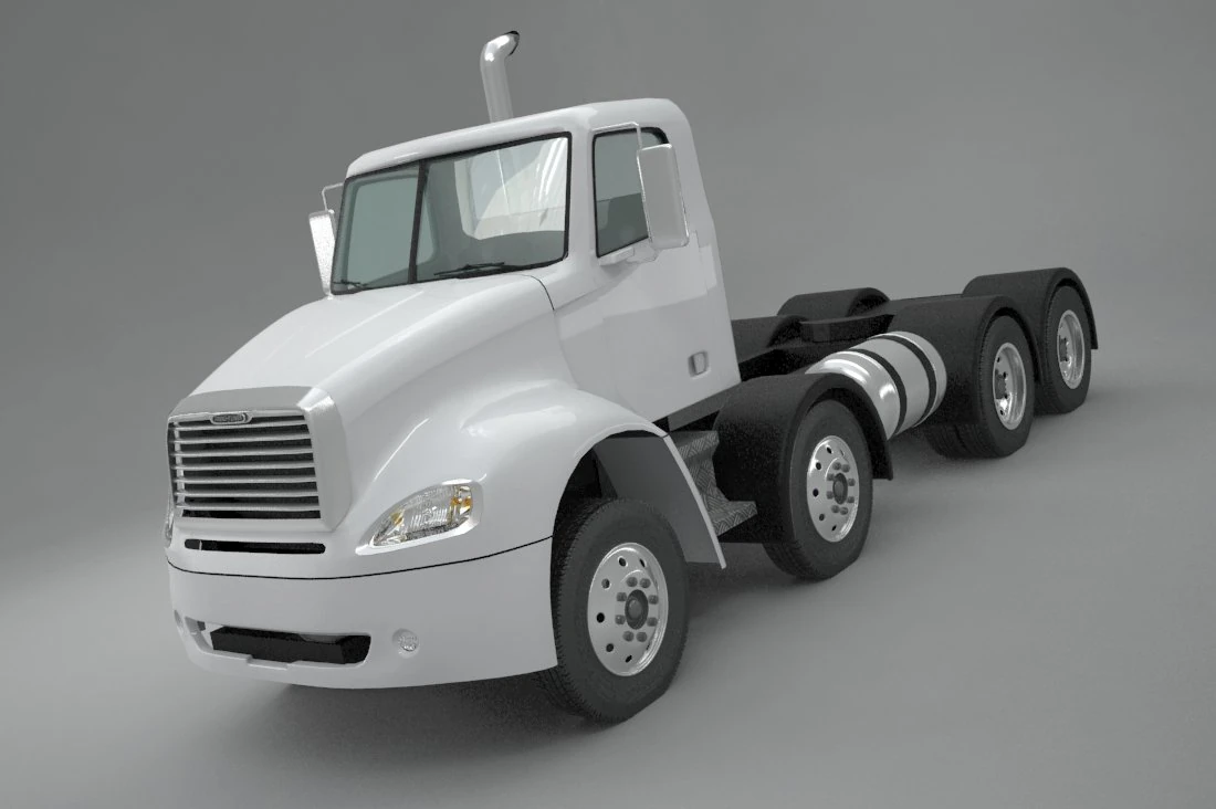 freightliner columbia 2017 4-axle chassis base 3D Model .c4d .max .obj .3ds .fbx .stl .blend 