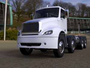 freightliner columbia 2017 4-axle chassis base 3D Модель
