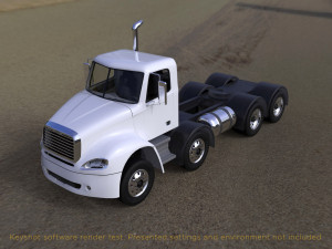 freightliner columbia 2017 4-axle chassis base 3D Модель
