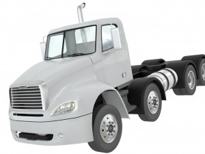 freightliner columbia 2017 4-axle chassis base 3D Модель