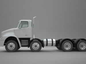 freightliner columbia 2017 4-axle chassis base 3D Модель