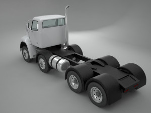 freightliner columbia 2017 4-axle chassis base 3D Модель