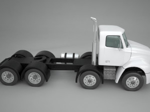 freightliner columbia 2017 4-axle chassis base 3D Модель