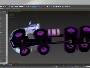 freightliner columbia 2017 4-axle chassis base 3D Модель