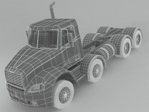 freightliner columbia 2017 4-axle chassis base 3D Модель