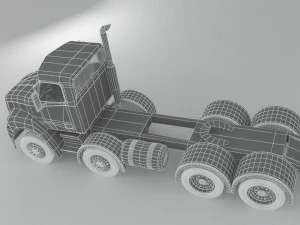freightliner columbia 2017 4-axle chassis base 3D Model