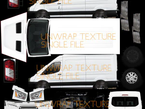 american design panel van low polygon model 3D Model